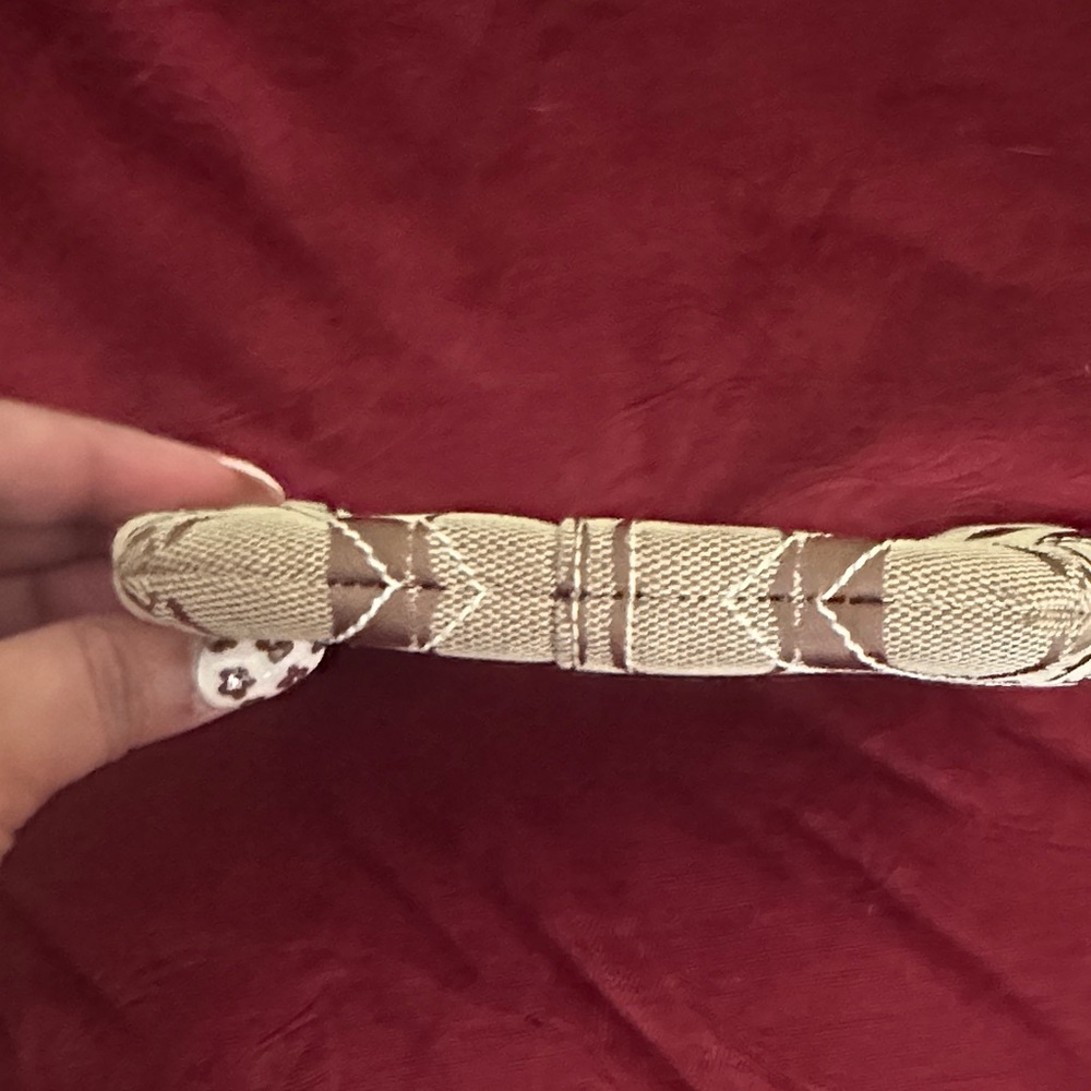 Coach Tan and Brown Signature Wristlet - Picture 4 of 7